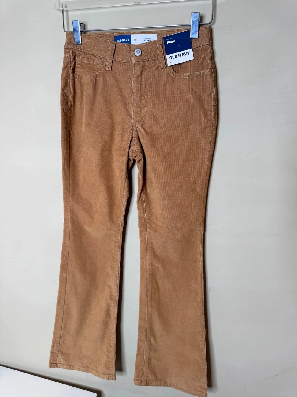 NWT Old Navy Girls High-Rise Flare Corduroy Pants Camel Tan Size 12
